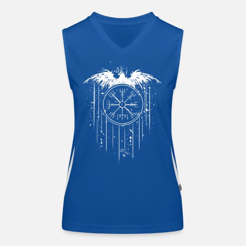 Vegvisir Runic Compass - Eagle Celts Vikings Débardeur respirant contrasté Femme