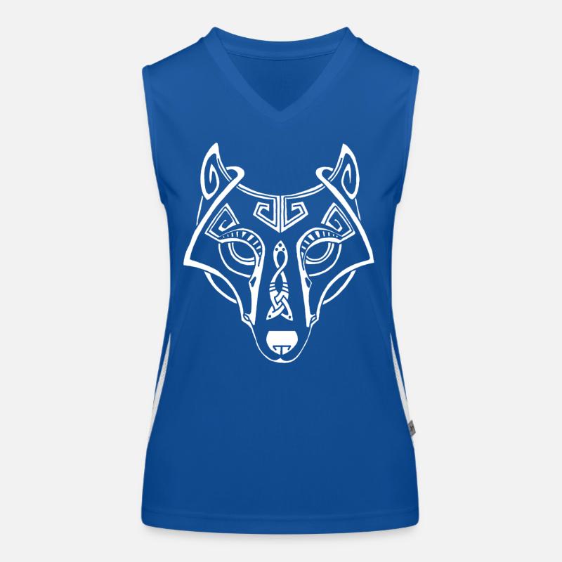celtic white wolf Women's Functional Contrast Tank Top