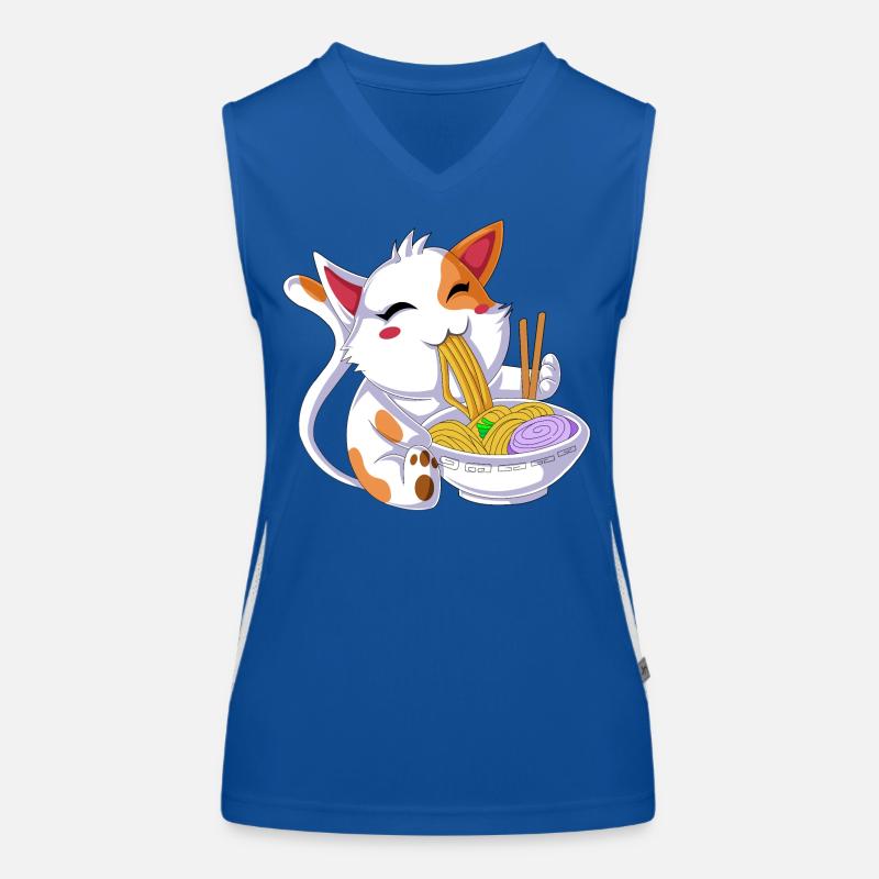 Ramen mangeant des chats Débardeur respirant contrasté Femme