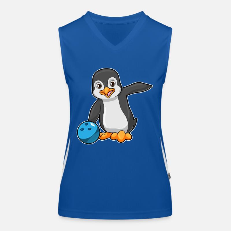 Penguin Bowling Boule de bowling Débardeur respirant contrasté Femme