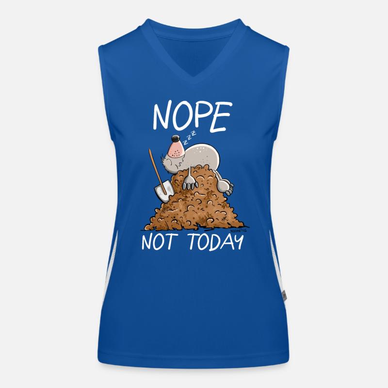 Lazy Mole I Nope Not Today Saying Women's Functional Contrast Tank Top