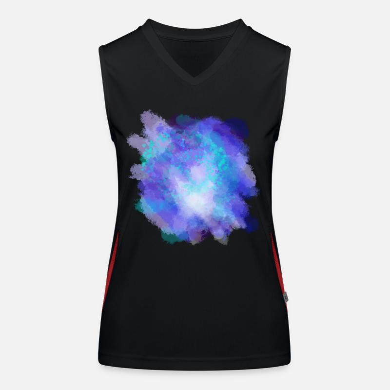 Aquarelle Violet Turquoise Azur Illustration Débardeur respirant contrasté Femme