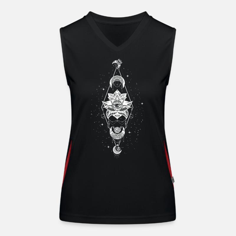 Occult Wicca Moon Lotus Witchcraft Aesthetic Goth Women's Functional Contrast Tank Top