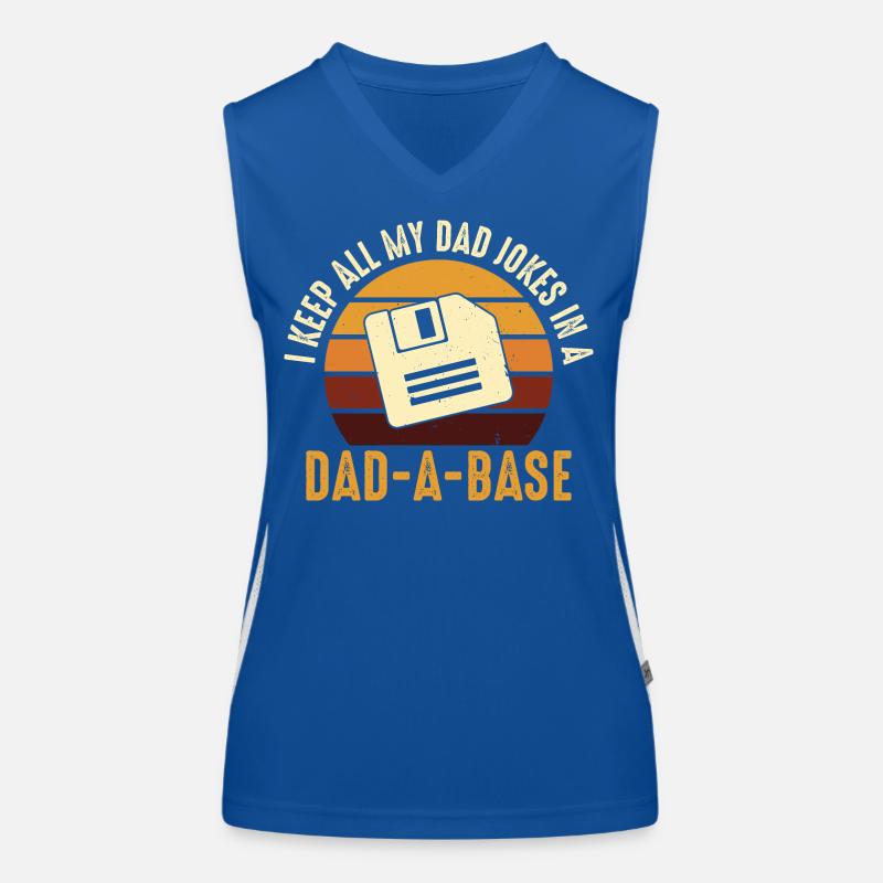 Dad Joke Floppy Disk Retro Design Women's Functional Contrast Tank Top