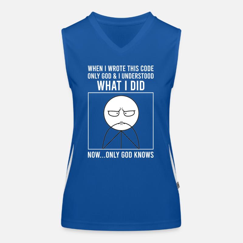 Programmierer Informatiker Softwareentwickler Meme Funktionelles Kontrast-Tank Top für Frauen