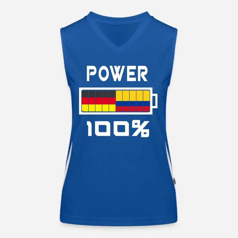 Germany and Colombia Power 100% Women's Functional Contrast Tank Top