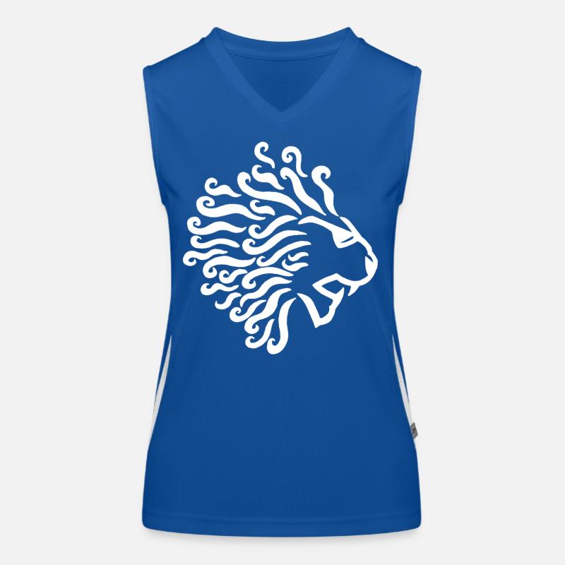 White lion and sunglasses Women's Functional Contrast Tank Top