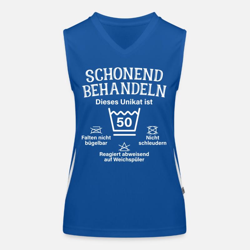 Schonend Behandeln Fünfzig Geschenk 50. Geburtstag Funktionelles Kontrast-Tank Top für Frauen