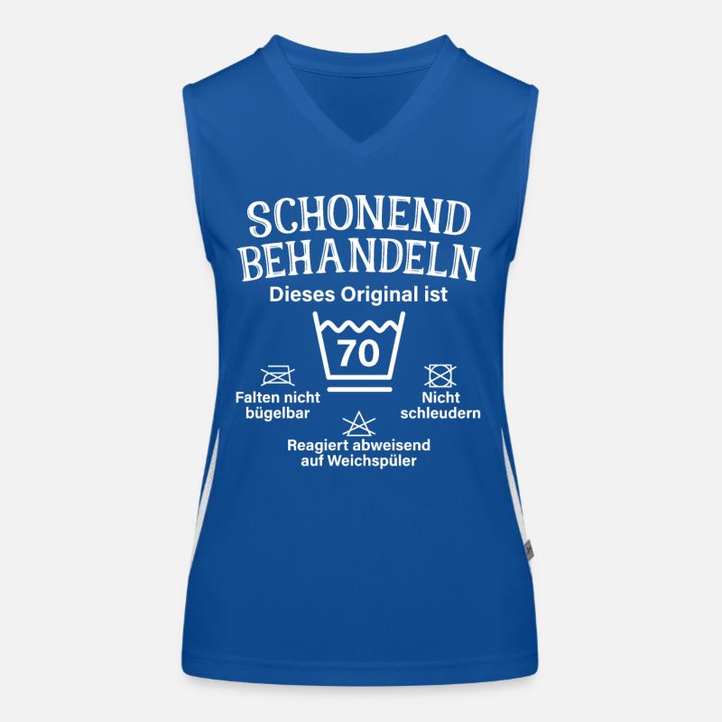Schonend Behandeln Siebzig Geschenk 70. Geburtstag Funktionelles Kontrast-Tank Top für Frauen