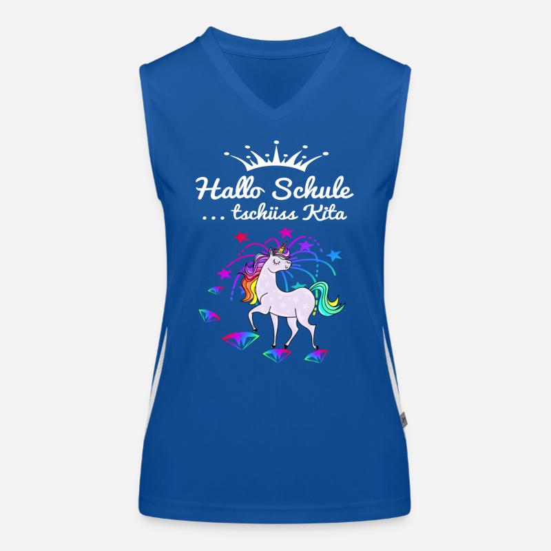 Einhorn Einschulung Funktionelles Kontrast-Tank Top für Frauen