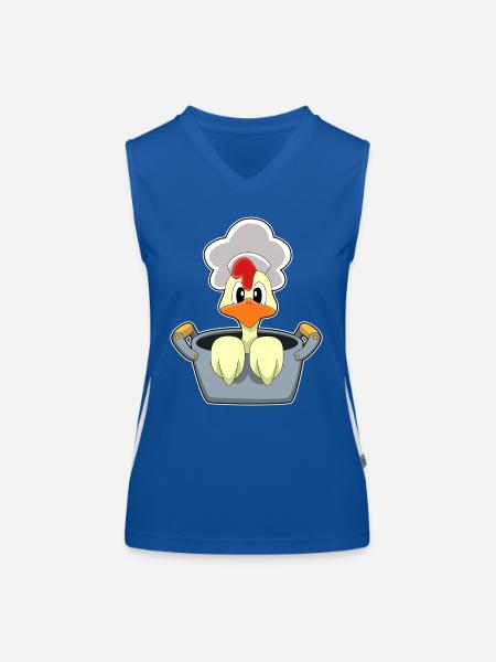 Hühnchen Koch Kochtopf Kochen - Funktionelles Kontrast-Tank Top für Frauen - Royal/Weiß - Vorne