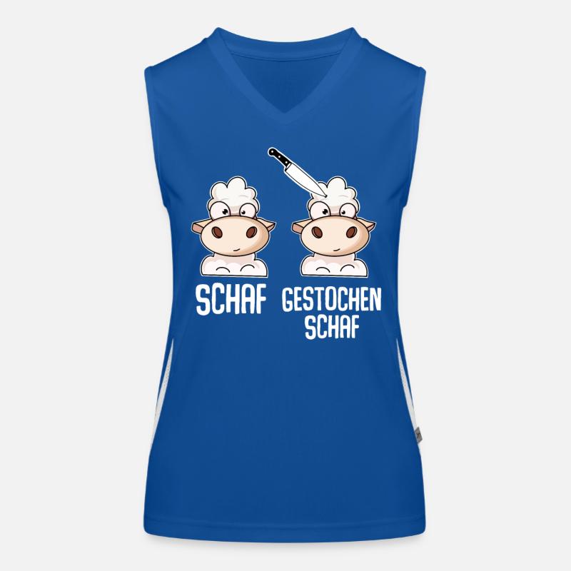 Schaf Gestochen Schaf Funktionelles Kontrast-Tank Top für Frauen