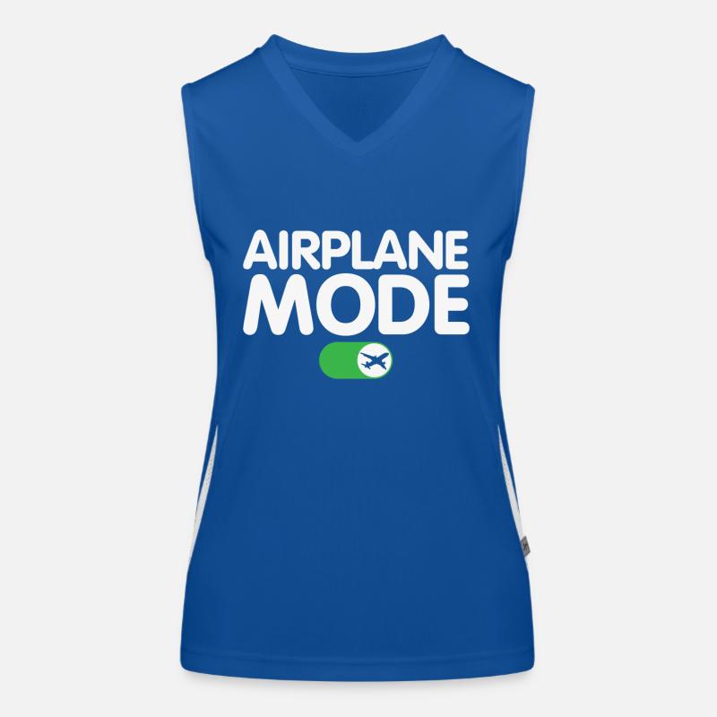 Airplane Mode On Funny Pilot Design Women's Functional Contrast Tank Top
