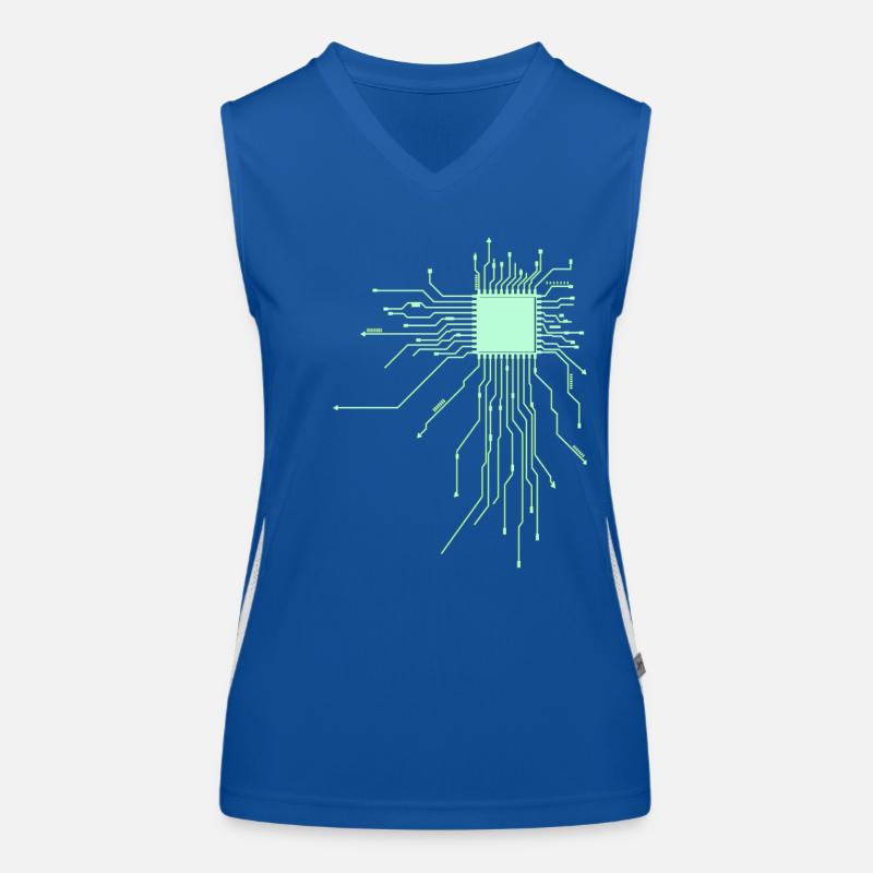 platine Core cpu Computer Nerd pc humor geek code Funktionelles Kontrast-Tank Top für Frauen