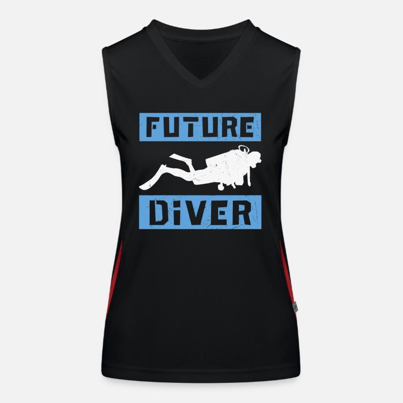 Citation plongée sous-marine Conception de plongée sous-marine Future Dive Débardeur respirant contrasté Femme