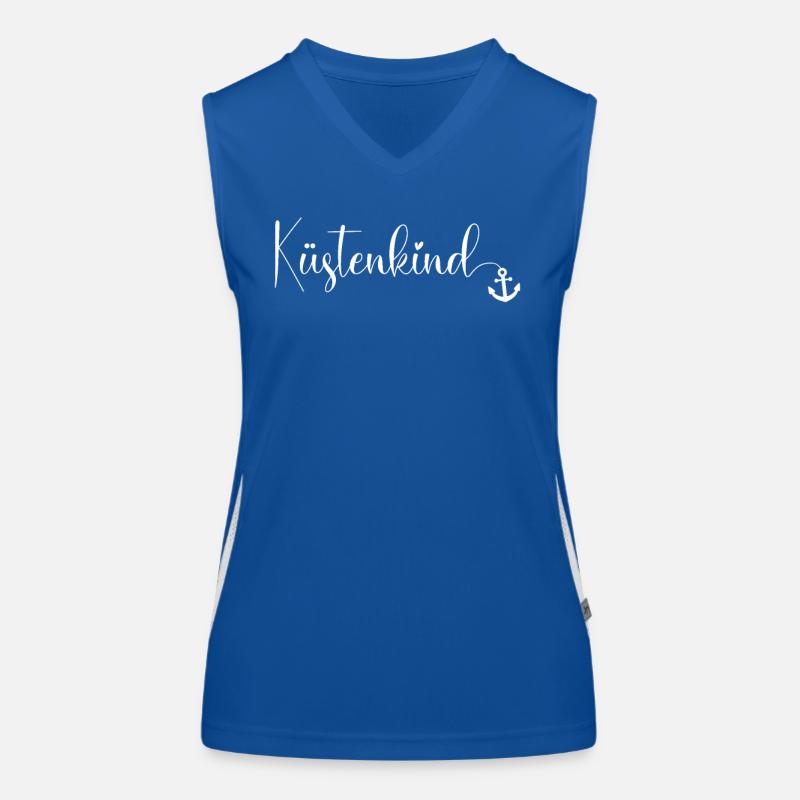 Küstenkind Plattdeutsch Küste Nordsee Funktionelles Kontrast-Tank Top für Frauen