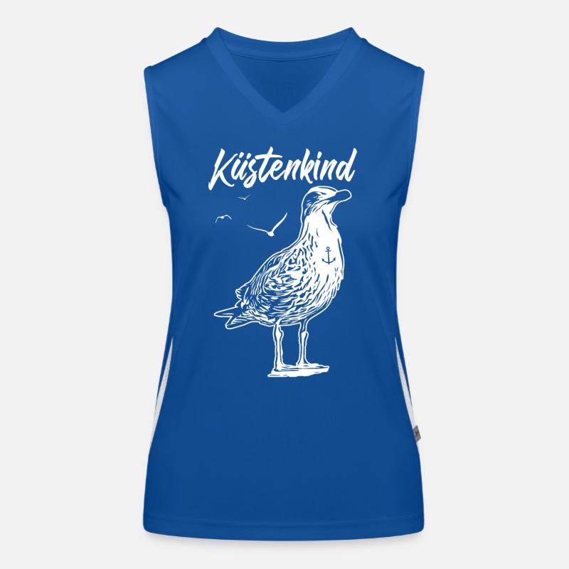 Küstenkind | Möwe | Anker Funktionelles Kontrast-Tank Top für Frauen