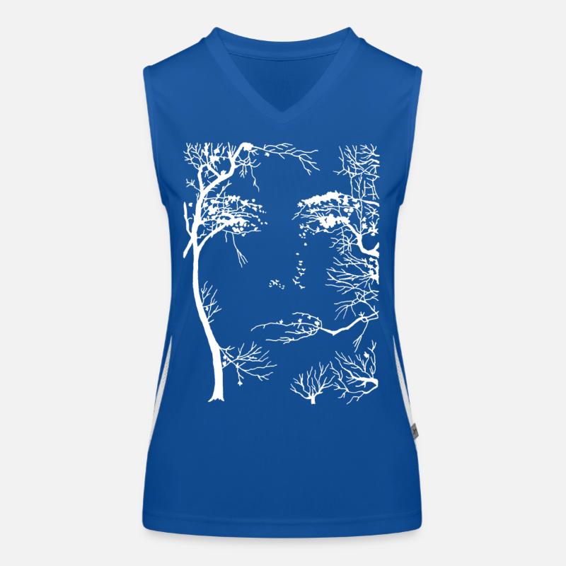 Visage de la forêt (blanc) Débardeur respirant contrasté Femme