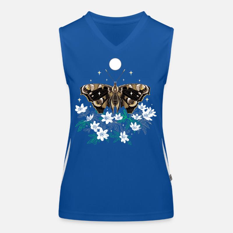 Moth Moth avec des anémones de brousse Débardeur respirant contrasté Femme