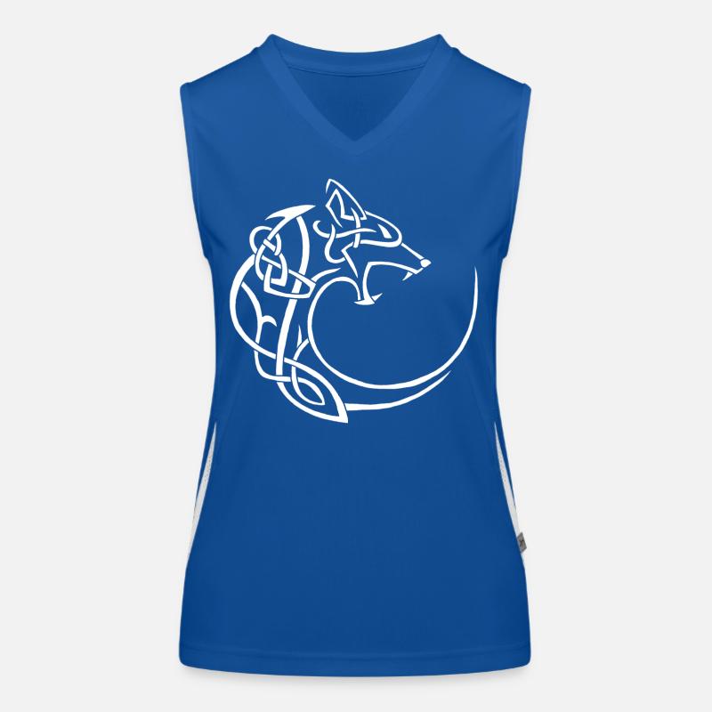 Weißer Mondwolf Funktionelles Kontrast-Tank Top für Frauen