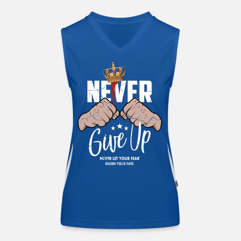 Never give up Women's Functional Contrast Tank Top