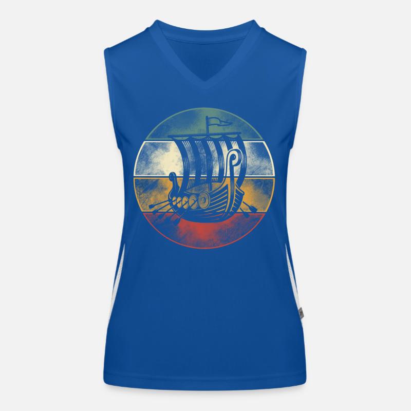 Wikinger Boot, Drachenboot Langschiff Funktionelles Kontrast-Tank Top für Frauen