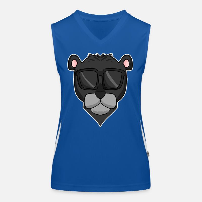 Schwarzer Panther mit Sonnenbrille Funktionelles Kontrast-Tank Top für Frauen