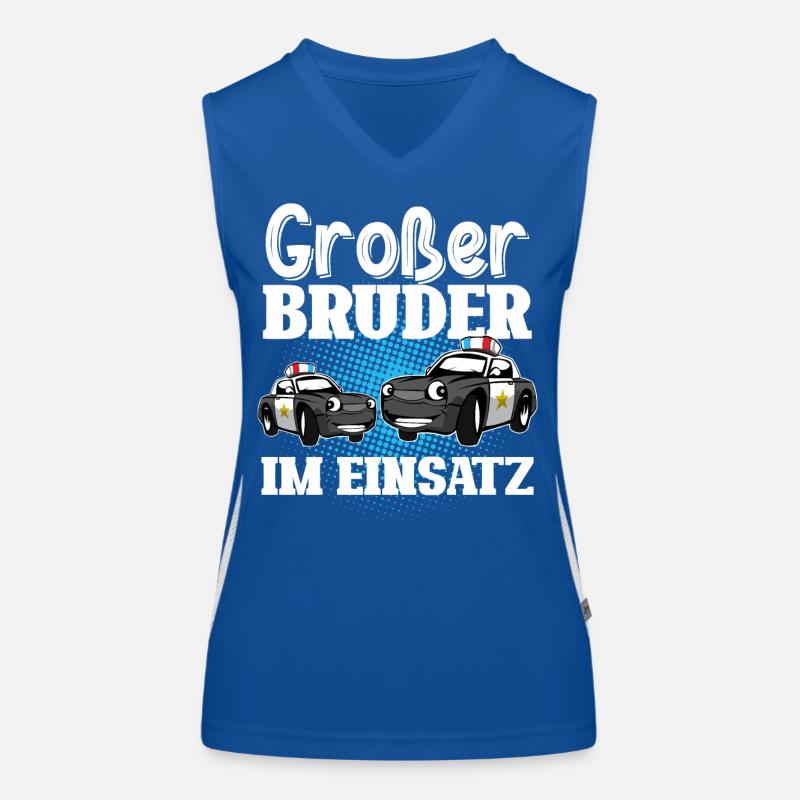 Großer Bruder Im Einsatz Polizei Polizeiauto Funktionelles Kontrast-Tank Top für Frauen