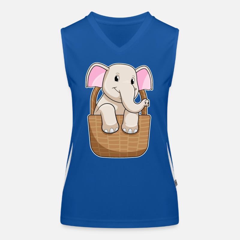 Elefant Korb Funktionelles Kontrast-Tank Top für Frauen