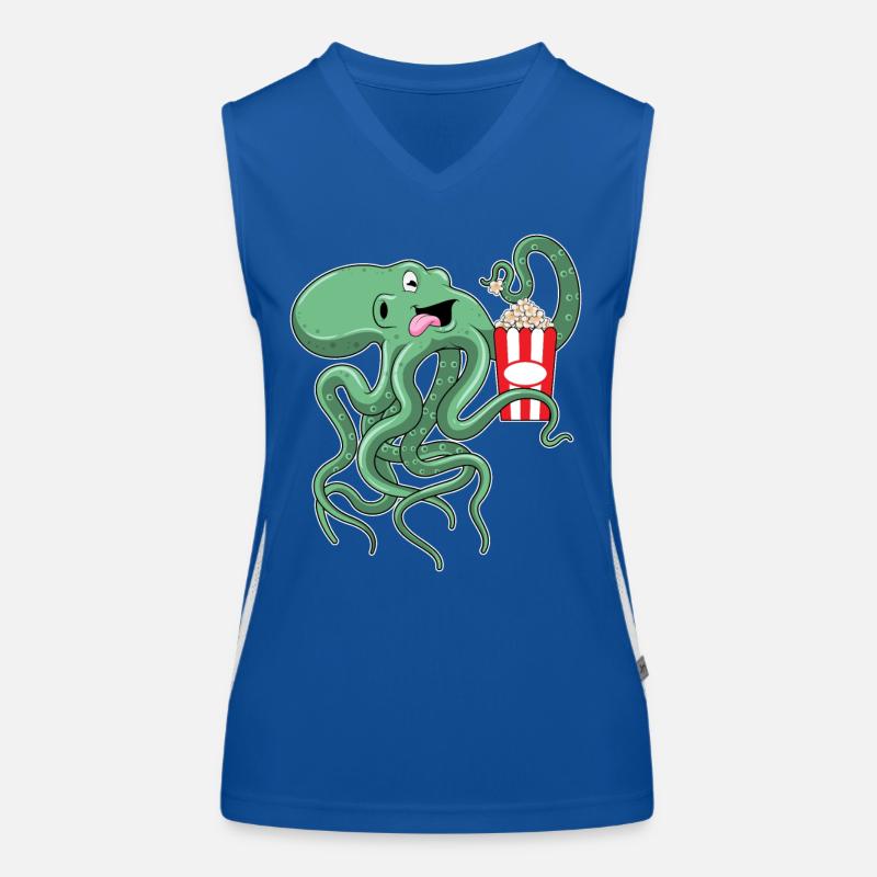 Krake Popcorn Funktionelles Kontrast-Tank Top für Frauen