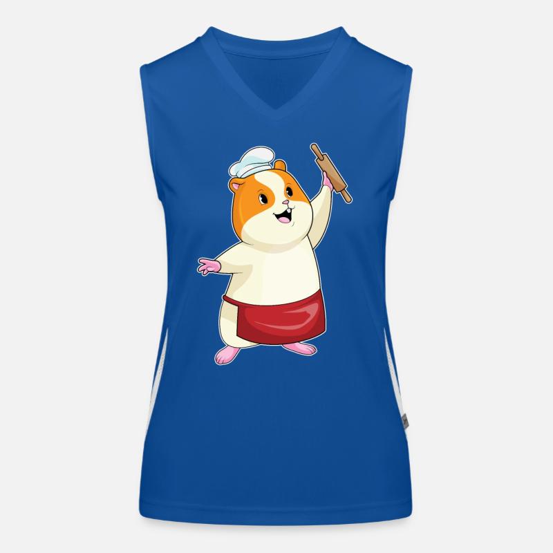 Hamster Bäcker Nudelholz Backen Funktionelles Kontrast-Tank Top für Frauen