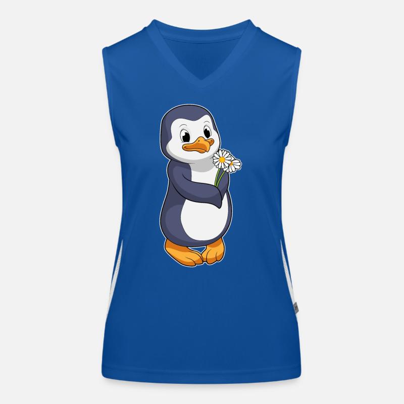 Pingouin avec marguerites Débardeur respirant contrasté Femme