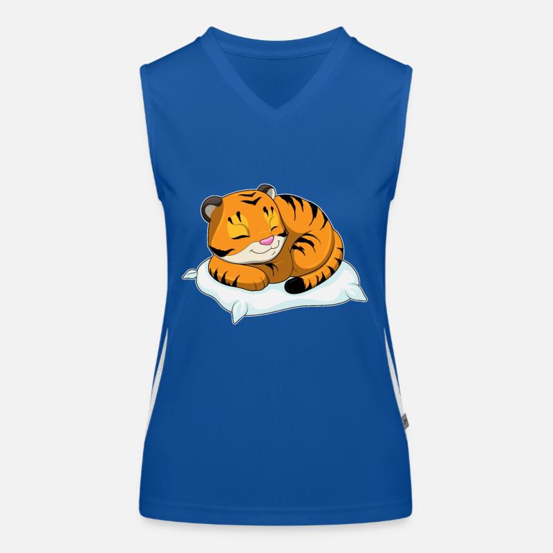 Tigre dormant avec oreillers Débardeur respirant contrasté Femme