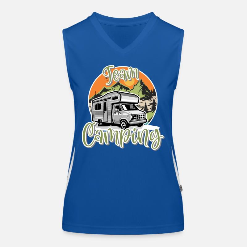 Team Camping Camper Campen Women's Functional Contrast Tank Top