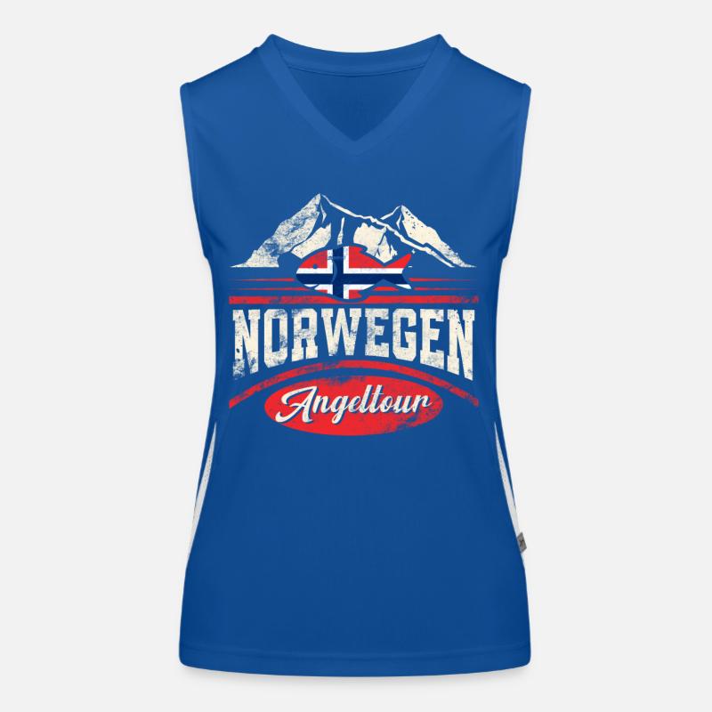 Norwegen Angeltour Funktionelles Kontrast-Tank Top für Frauen