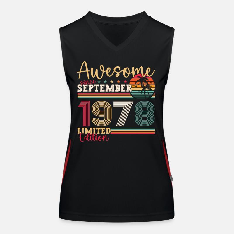 Awesome September 1978 44th Birthday Gift Women's Functional Contrast Tank Top