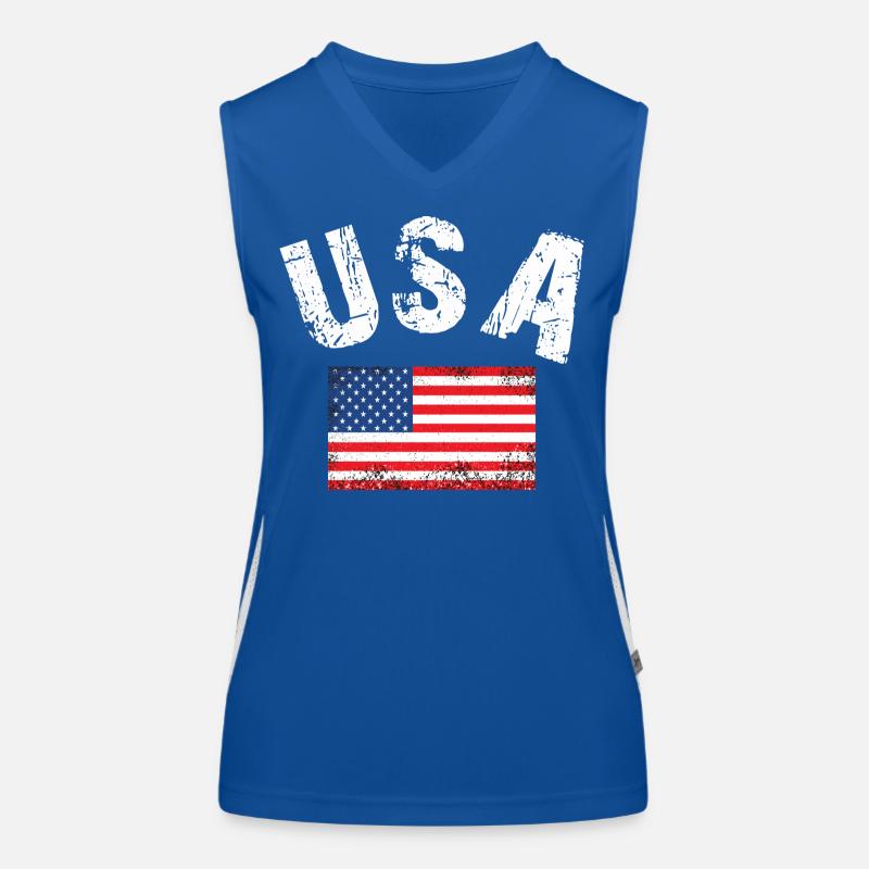 Drapeau des États-Unis Débardeur respirant contrasté Femme