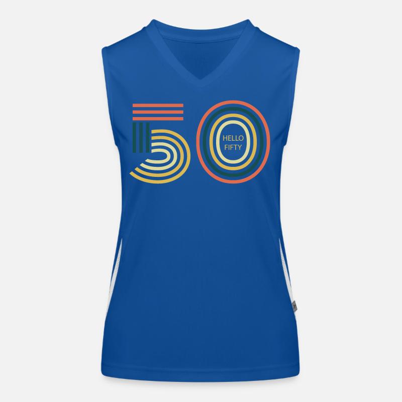 bonjour 50. 50e anniversaire Débardeur respirant contrasté Femme