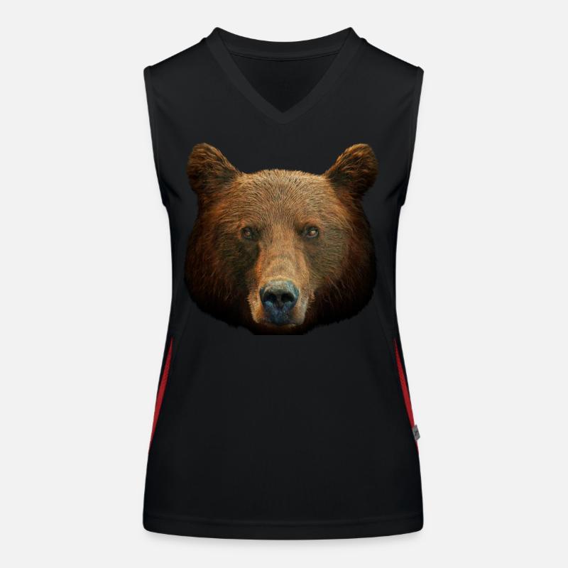 Braunbär Kopf Bär Motiv für Braunbären Team oder Funktionelles Kontrast-Tank Top für Frauen