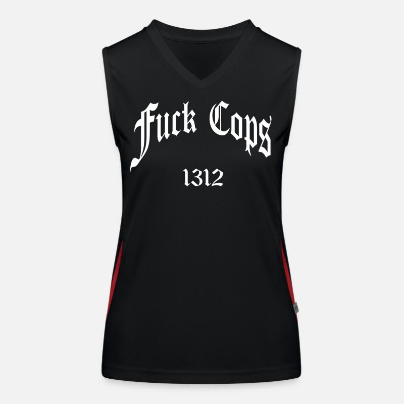 Fuck Cops 1312 Funktionelles Kontrast-Tank Top für Frauen