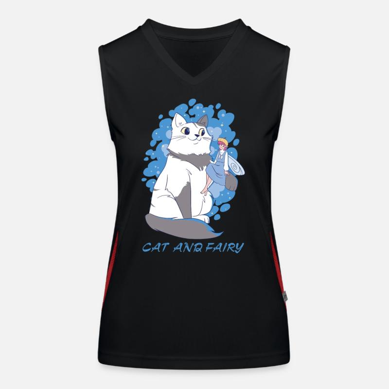 Chat et fée Débardeur respirant contrasté Femme