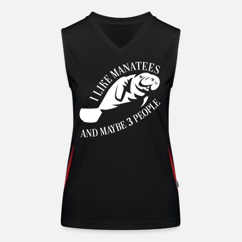 Manatee Dugong with funny saying Women's Functional Contrast Tank Top