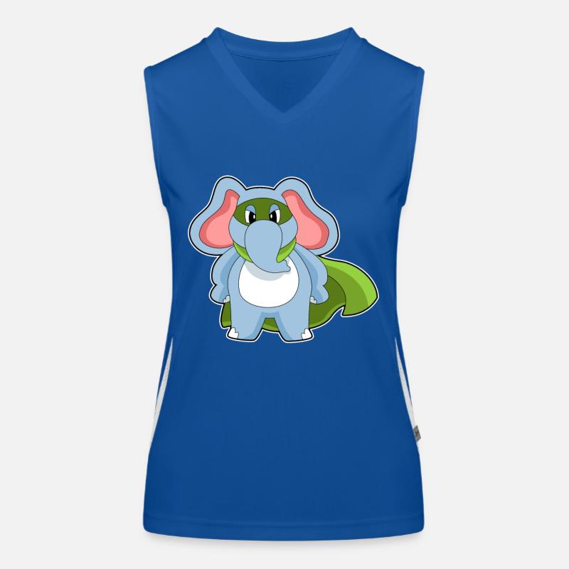 Elefant Superheld Umhang Funktionelles Kontrast-Tank Top für Frauen