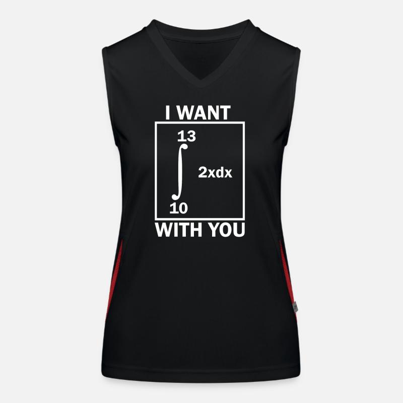 I Want 69 With You Funny Math Integral Women's Functional Contrast Tank Top