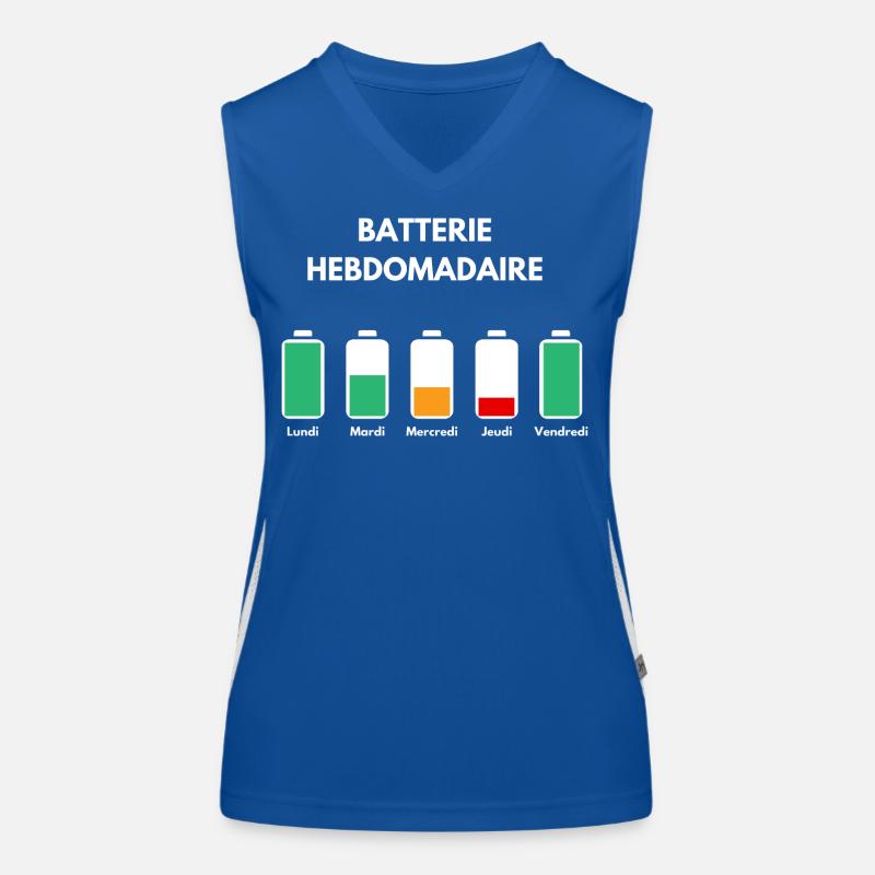 Batterie hebdomadaire. Débardeur respirant contrasté Femme