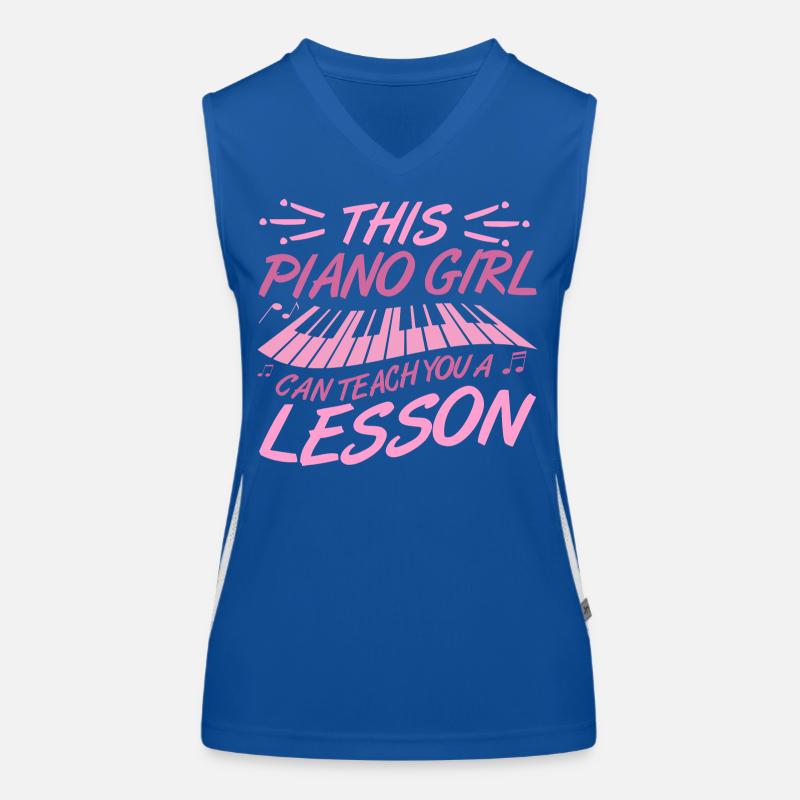 Piano Mädchen Funktionelles Kontrast-Tank Top für Frauen