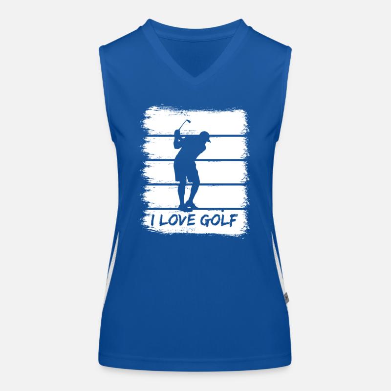 Ich liebe Golf Funktionelles Kontrast-Tank Top für Frauen