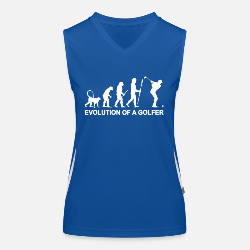 Evolution eines Golfers Funktionelles Kontrast-Tank Top für Frauen