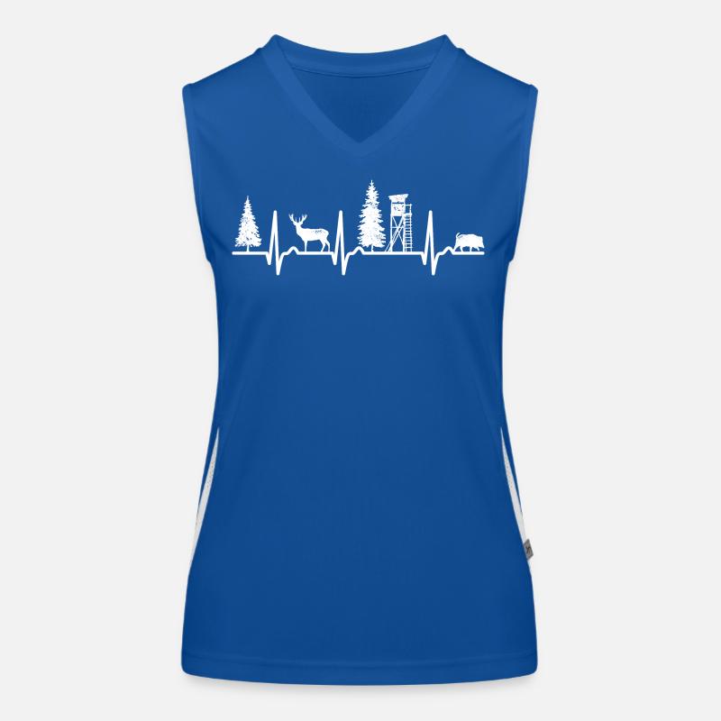 ECG curve - heart curve - high - hunter - hunting Women's Functional Contrast Tank Top