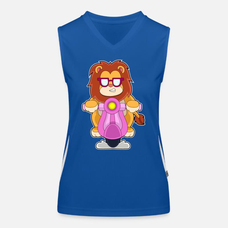 Löwe Motorroller Funktionelles Kontrast-Tank Top für Frauen